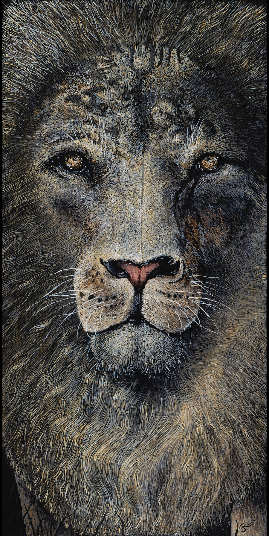 15"x30"  A beautiful paper print of my animal portrait painting, La Mirada. I spent hundreds of hours on the original painting, and feel like the prints do a good job capturing what I put into this contemporary piece of animal art. 